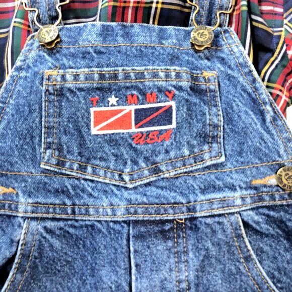 VINTAGE DENIM "TOMMY" BOYS OVERALLS SIZE 3/4 - Picture 2 of 4